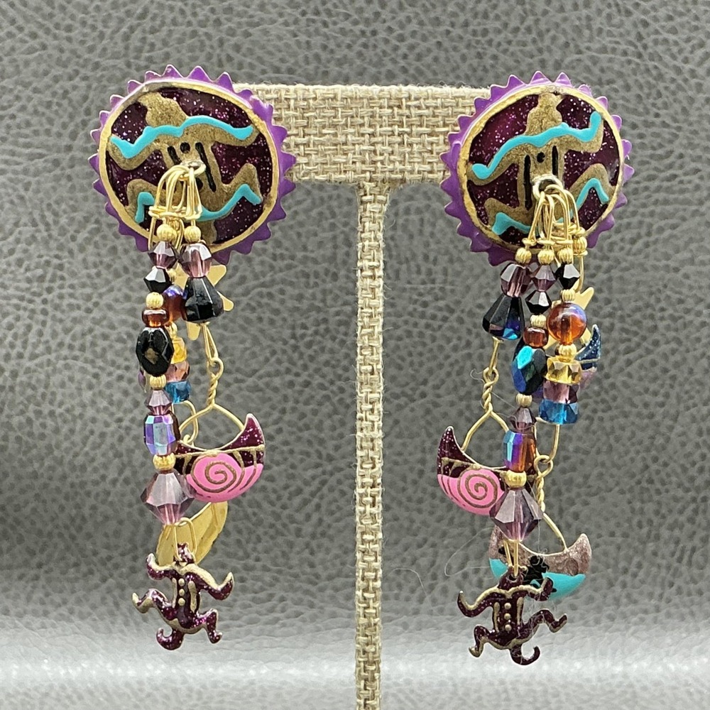 Lunch At The Ritz Earrings Dangle Drop Womens Multicolor Celestial Chandelier